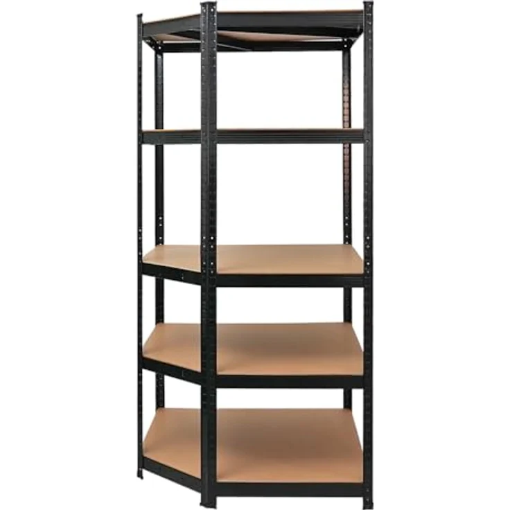 PROREGAL Mega Deal Eckregal Ragnar 1x: 180 x 90 x 60 cm | Taurus 2X: 180 x 90 x 60 cm Schwarz Fachlast 175kg, Kellerregal, Steckregal, Garagenregal, Lagerregal – Bild 8
