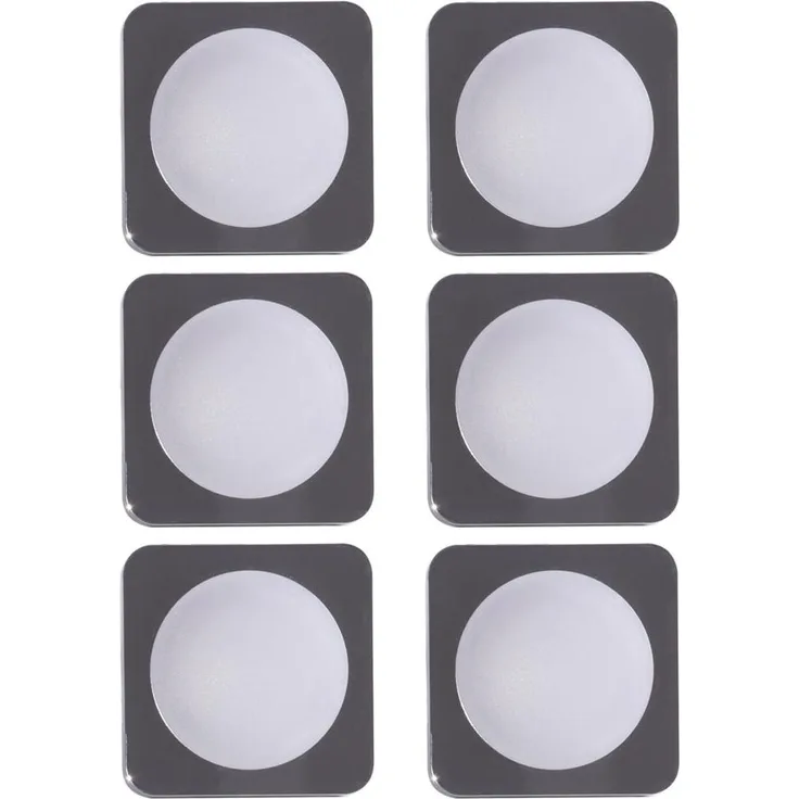 6er Set LED Einbaustrahler, eckig, chrom, L 8,4 cm, TINUS