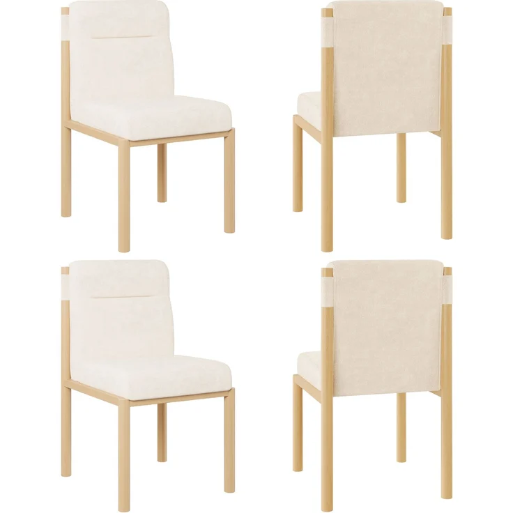 Merax Esszimmerstuhl (Set, 4 St) Eisengestell in Eichenholz-Optik , 4er Set Polsterstühle Wohnzimmerstuhl Sherpa-Stoff Beige – Bild 1