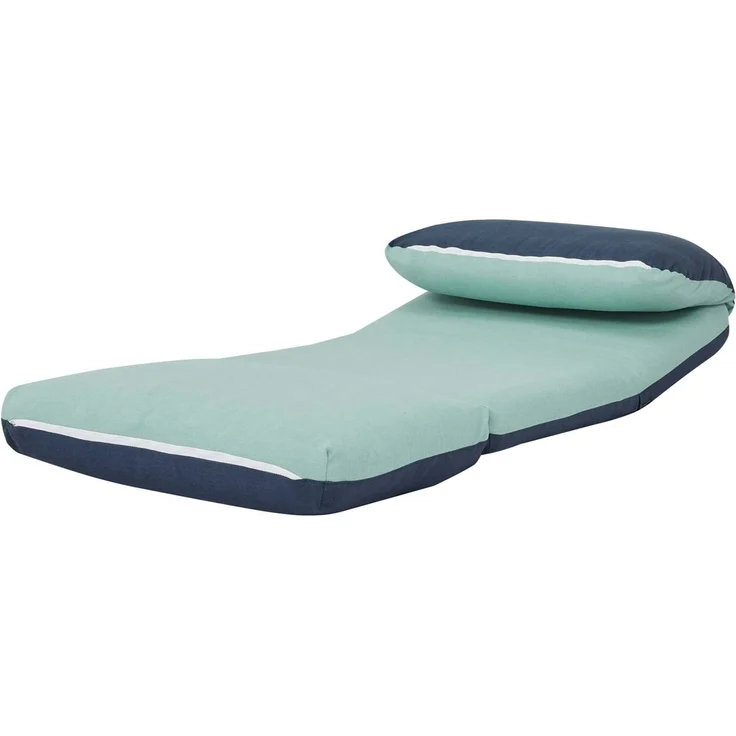 Schlafsessel HWC-E68, Schlafsofa Funktionssessel Klappsessel Relaxsessel, Stoff/Textil ~ hellblau/dunkelblau – Bild 7