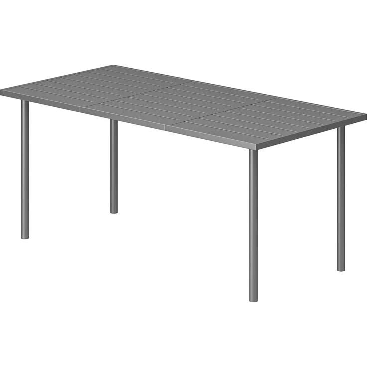 Gartentisch für 6 Personen, 165 x 80 cm, rechteckiger Esstisch für den Außenbereich mit Tischplatte aus Metalllatten – Bild 2