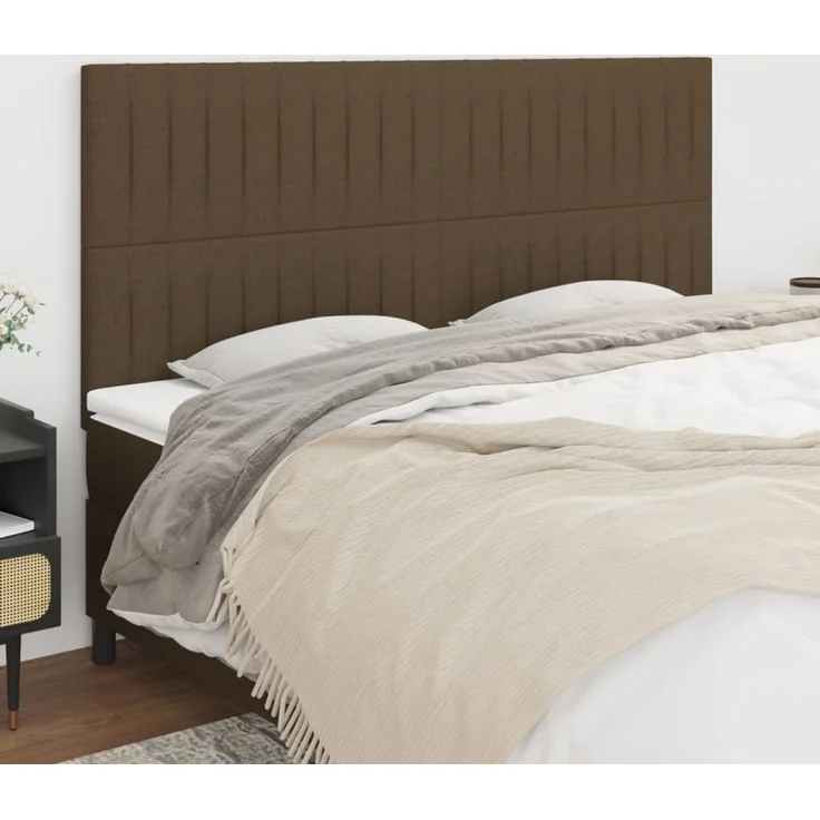 vidaXL Kopfteile 4 Stk. Dunkelbraun 90x5x78/88 cm Stoff 3116587 – Bild 1