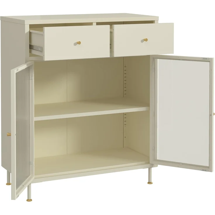 Sideboard Lindau Stahl 97x80x40 cm Cremeweiß [en. casa] – Bild 7