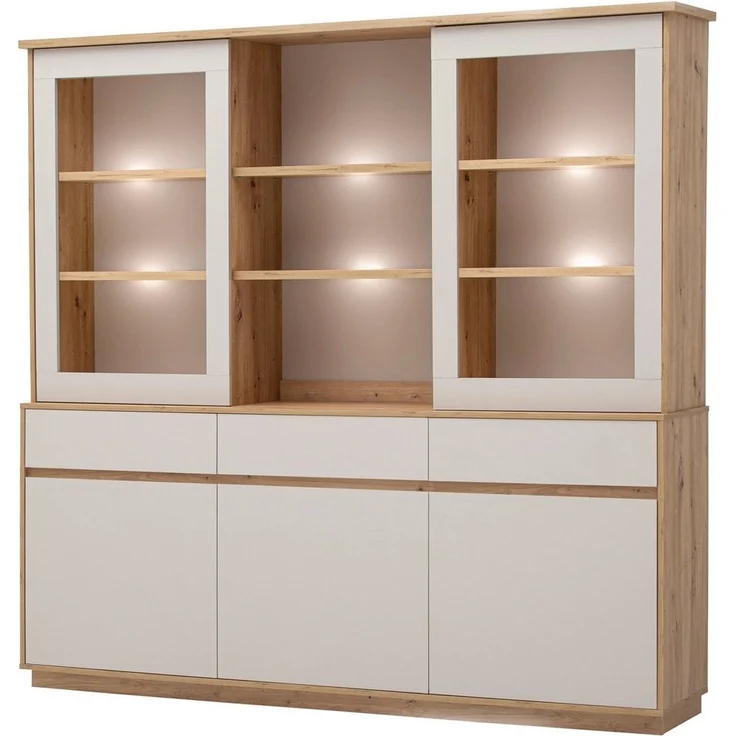 Home affaire Buffet Sonora, moderner Hochschrank, Buffetschrank in Kaschmir, Regal filigrane Rahmenoptik, ausreichend Stauraum, vielseitig einsetzbar – Bild 2