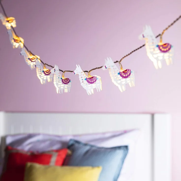 Lights4fun LED-Lichterkette 10er Lama Lichterkette Kinderzimmer – Bild 3
