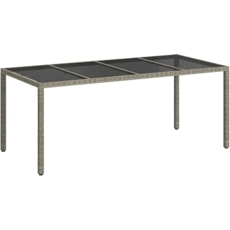 vidaXL Gartentisch Grau 190 x 90 x 75 cm Poly-Rattan 362548