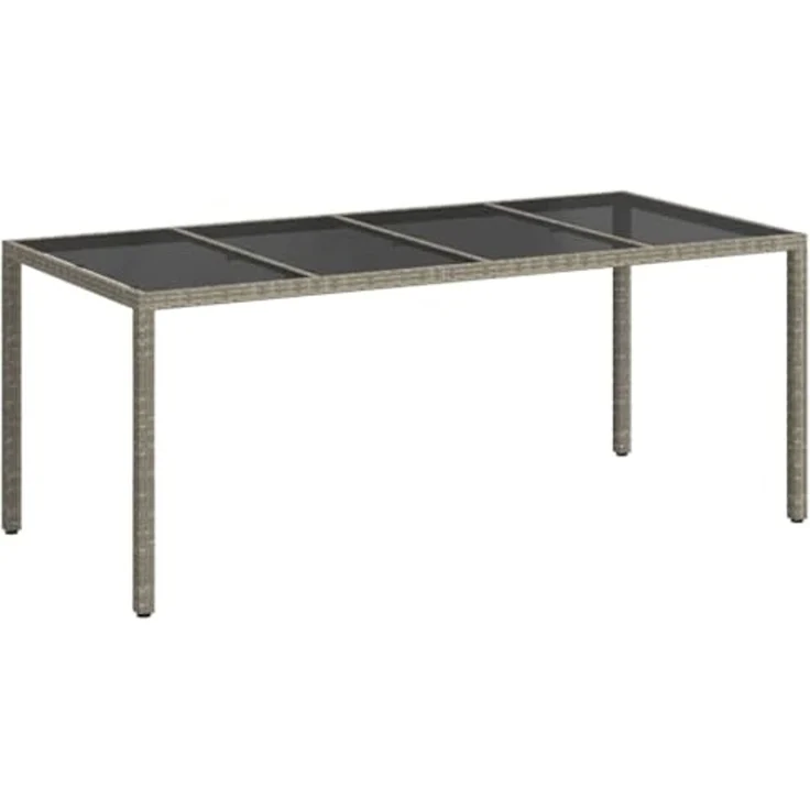 vidaXL Gartentisch Grau 190 x 90 x 75 cm Poly-Rattan 362548 – Bild 1