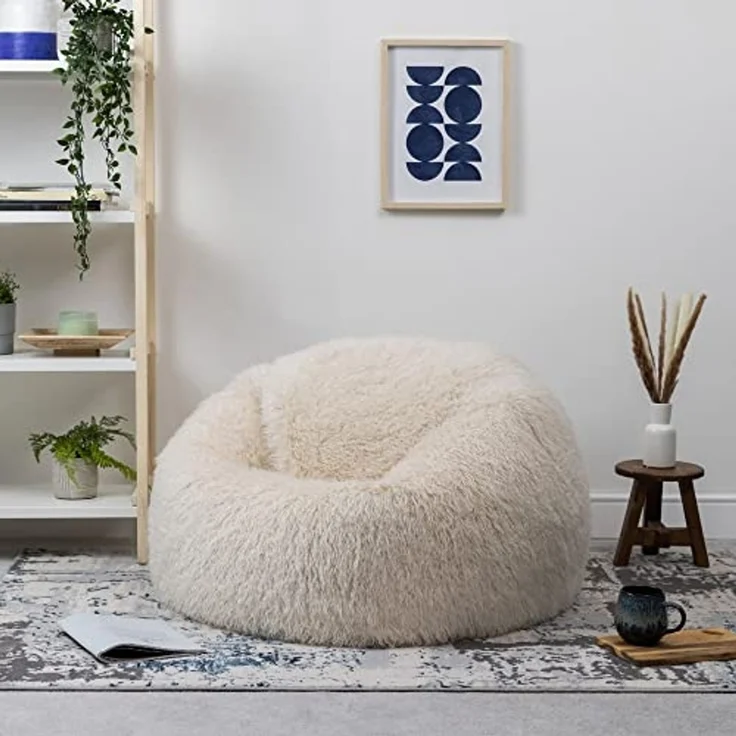 icon Sitzsack Klassischer Sitzsack Flauschig aus Kunstfell Mongolisch, 85x50cm, Made in Germany, für Erwachsene & Kinder – Bild 4