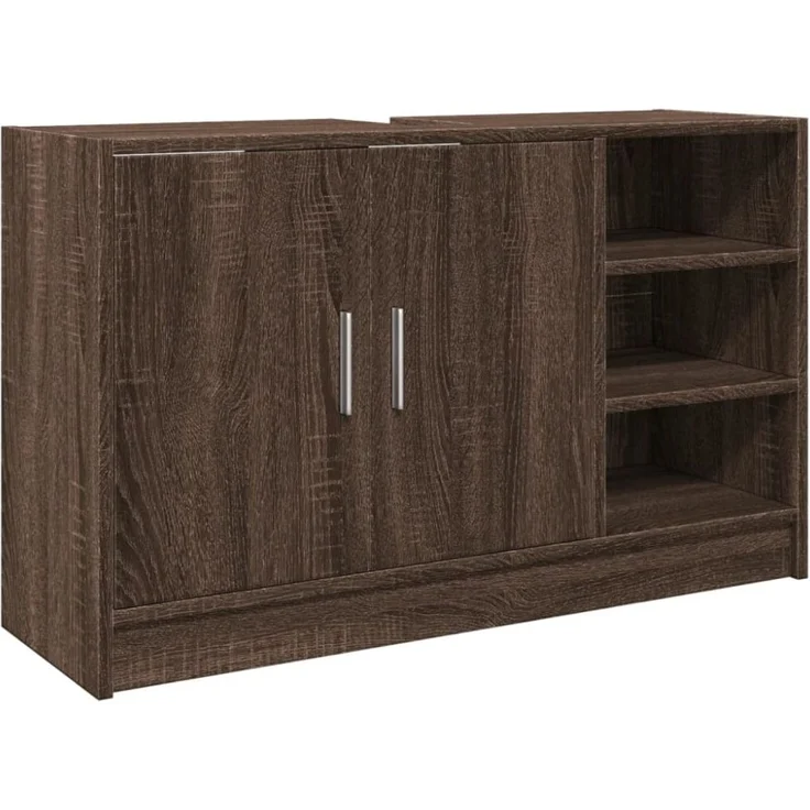 vidaXL Waschbeckenunterschrank Braun Eichen-Optik 90x29x55 cm 848128 – Bild 2