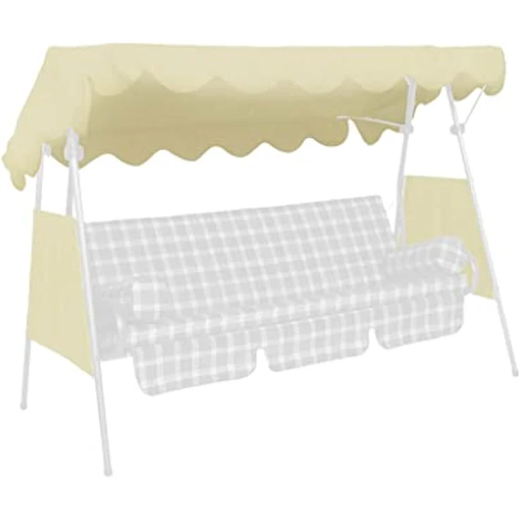 Angerer Freizeitmöbel Sonnendach für 3-Sitzer Hollywoodschaukel, wasser- und schmutzabweisend, Polyethylen beige, 200 x 120 cm – Bild 2