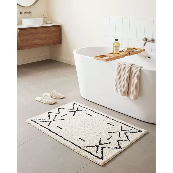 Badematte UNTLA Hellbeige 60 x 90 cm Baumwolle – Bild 3