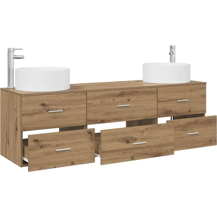 vidaXL Badezimmerschrank-Set 3 stk. Artisan-Eiche 161,5 x 44,5 x 80 cm 3405946 – Bild 3
