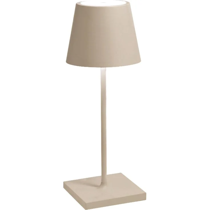 Zafferano, Poldina Pro Mini Lampe, Kabellose, Wiederaufladbare Tischlampe mit Touch Control, Auch für den Außenbereich Geeignet, Dimmer, 2200-3000 K, Höhe 30 cm, Farbe Sand