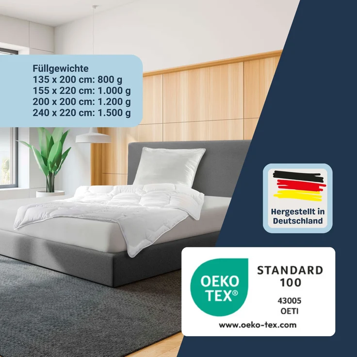 Traumhaft gut schlafen Softline - Steppbett, verschiedene Wärmestufen, Allergikergeeignet, Ausführung: Steppbett, Größe: 135 x 200 cm – Bild 5