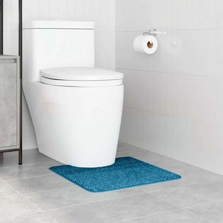 vidaXL Rutschfeste Badematte mit Toilettenausschnitt Blau 50 x 50 cm 4019823 – Bild 2