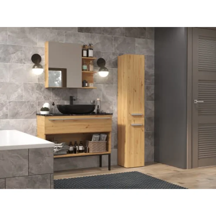 ibonto Hochschrank Badezimmerschrank: Elegantes & Praktisches Aufbewahrungsmöbel – Bild 5