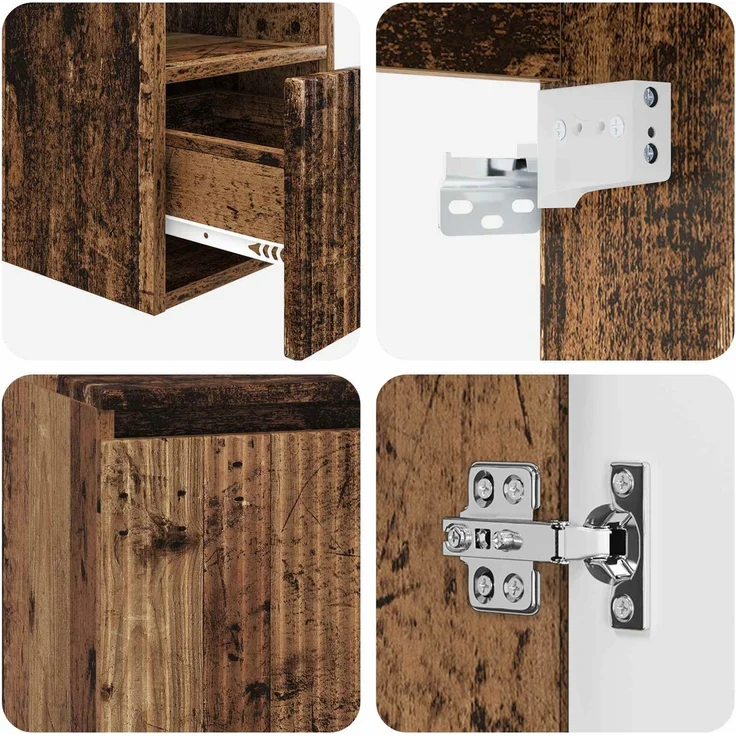 vidaXL Badezimmerschrank-Set 3 stk. Altholz 129 x 44,5 x 80 cm 3405745 – Bild 9