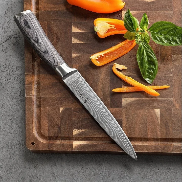 Wakoli Messer-Set EDIS 6er Damastmesser-Set I Küchenmesser Kochmesser I 8-20 cm Klingen (Damastmesser mit Geschenkbox, 6-tlg, 6er Damastmesser-Set), aus 67 Lagen Damaststahl, VG-10 Stahlkern – Bild 2