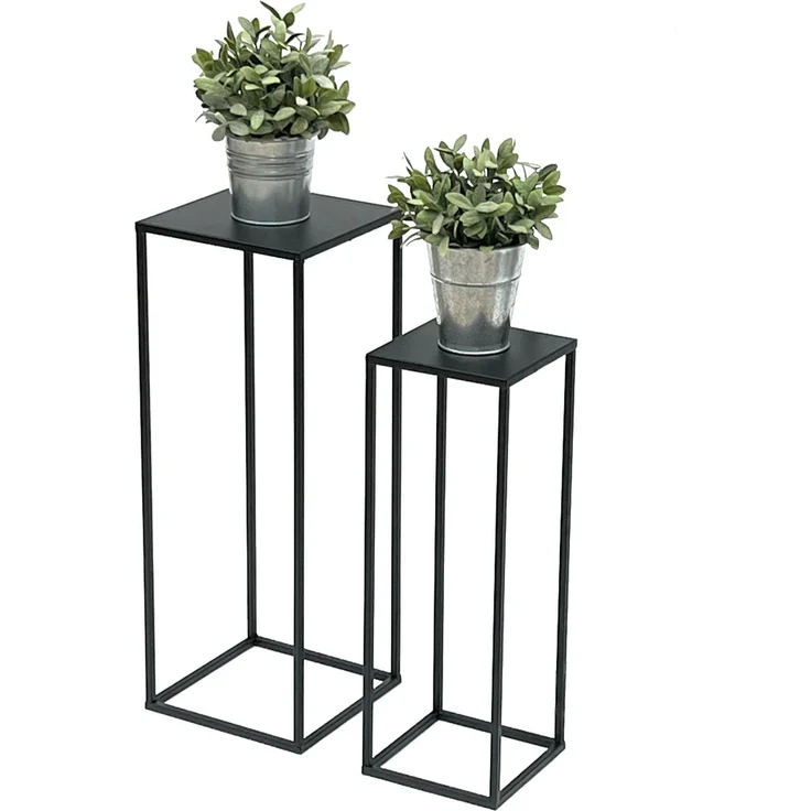 DanDiBo Blumenhocker eckig, Metall, Schwarz, 2 Stück, 60 x 23 x 23 cm – Bild 5