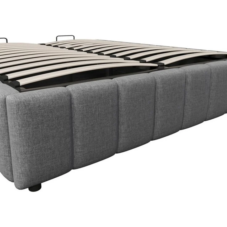 STILVORA Polsterbett Tagesbett 140×200 Stauraumbett Jugendbett mit Stauraum,ohne Kopfteil (Polsterbett,mit hydraulischer Lagerung – Minimalistisches Design ohne Kopfteil, umweltfreundliches Leinen & MDF, praktischer Stauraum für Schlafzimmer & Jugendzi... – Bild 4