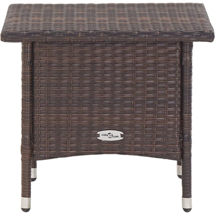 Gartentisch, Beistelltisch, Balkontisch Braun 50 x 50 x 47 cm Poly Rattan – Bild 2