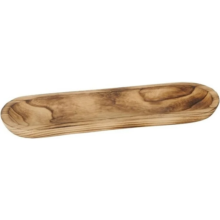 Levandeo® Dekoschale, Holz-Tablett L52cm Holz Braun Geflammt Ablage Schale Holzschale Natur – Bild 2