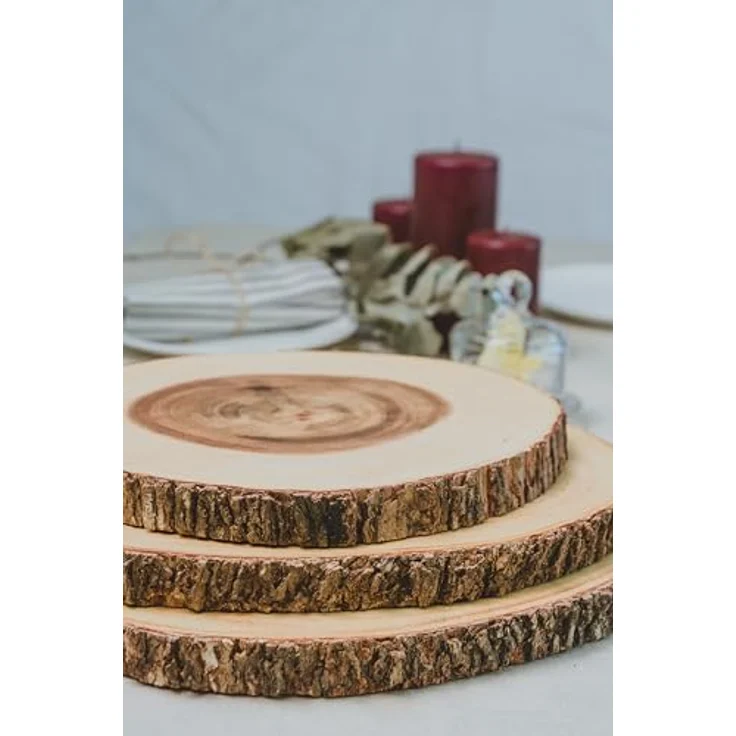 KitchenCraft Artesà natürliches Holz Käsebrett- Servierplatte mit Rindenrand, 30 cm (12 Zoll) rund, Holz, Brown, cm, 30 x 30 x 2. 2000000000000002 cm, 1 Einheiten – Bild 3