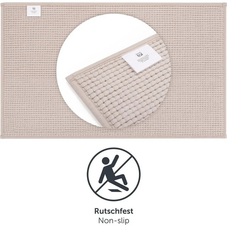 Blumtal Badematte Chenille weicher Badezimmerteppich, strapazierfähig, rutschfest, Polyester, Läufer, 40°C maschinenwaschbar – Bild 3