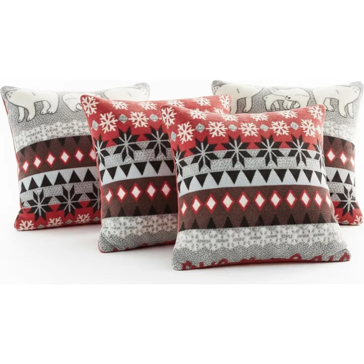 NYVI Dekokissen Dekokissen Kissenbezug CozyBear 40x40 cm für Weihnachten, Super flauschige Flanell Zierkissen Hüllen mit Reißverschluss