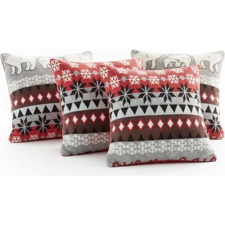 NYVI Dekokissen Dekokissen Kissenbezug CozyBear 40x40 cm für Weihnachten, Super flauschige Flanell Zierkissen Hüllen mit Reißverschluss – Bild 1