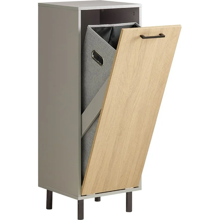 SoBuy BZR132-NG Wäscheschrank, Spanplatte, Melamin, Helle Eiche, 31,5 x 86 x 30 cm – Bild 1