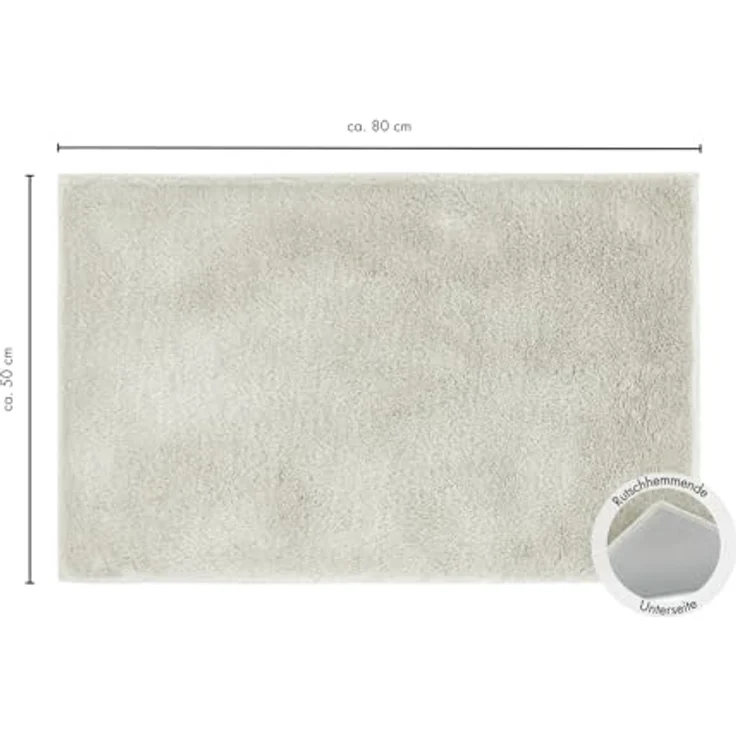 andiamo Badematte rutschfest Florida - Badezimmerteppich weich und flauschig - Badteppich rutschfest waschbar Duschvorleger Badvorleger für Badezimmer 50x80 cm beige – Bild 4