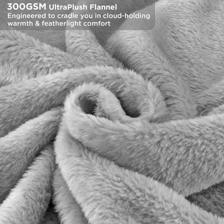 Fleecedecke Kuscheldecke antistatische 300GSM Hellgrau 150x200cm – Bild 6