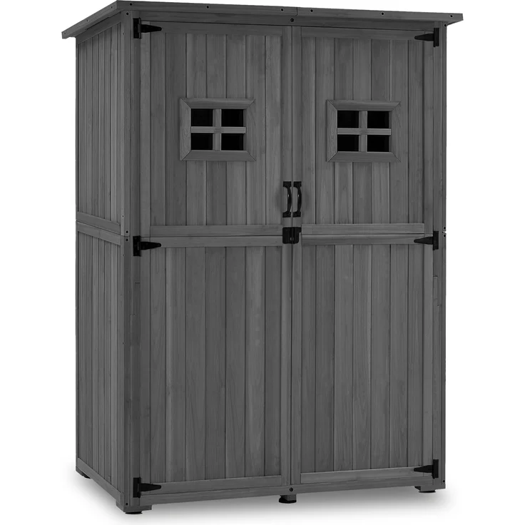 M MCombo Gartenschrank Gartenhaus Holz Outdoor Wetterfest , 0912EY(grau) – Bild 1