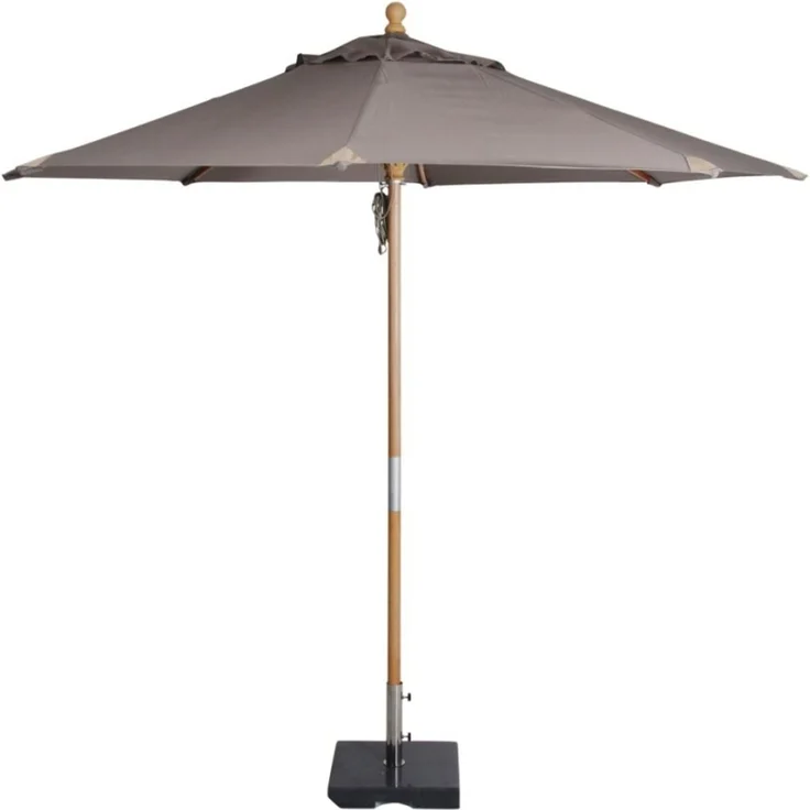 Sonnenschirm Reggio aus Buchenholz und Polyester, modern skandinavisch, Taupe, Ø 300 cm – Bild 2