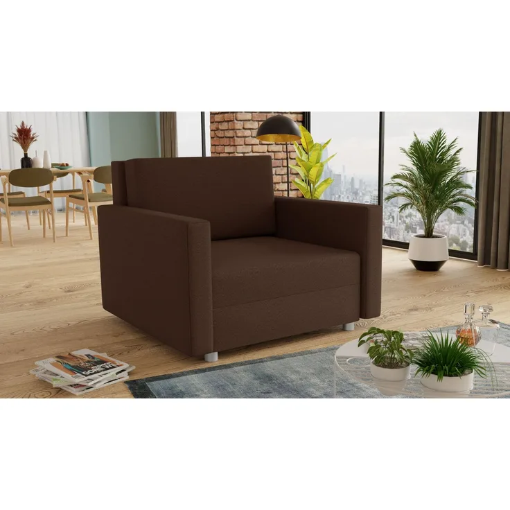 Schlafsofa Pura Midi mit Bettkasten - Polstersofa mit Schlaffunktion, Sofa, Bettsofa, Wohnlandschaft (Braun (Suedine 26))