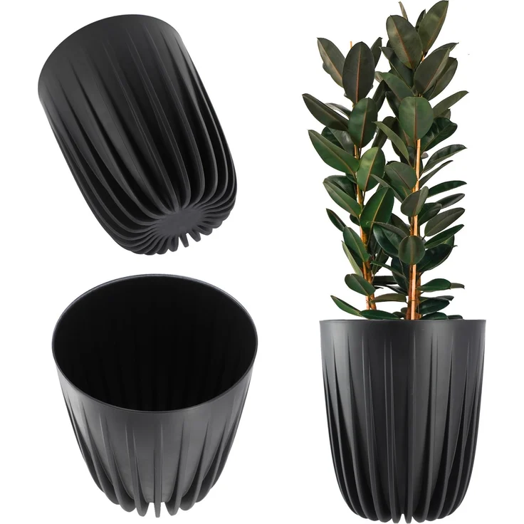 KADAX Blumentopf Eco Cover + schwarzer Einsatz 14,5x17 cm – Bild 1