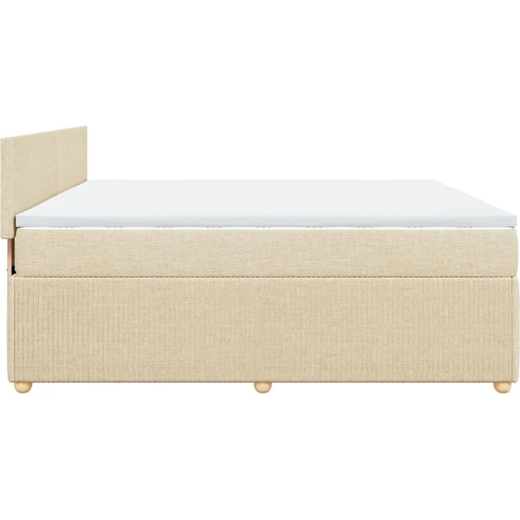 vidaXL Boxspringbett mit Matratze Creme 180x200 cm Stoff 3289833 – Bild 7
