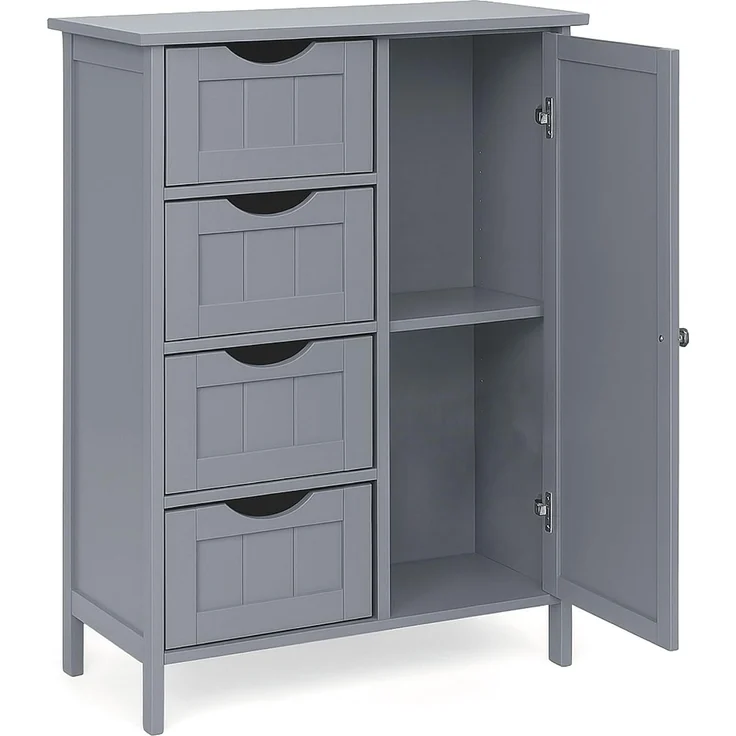 osoltus Badezimmerschrank Beistellschrank Hampton 55 x 30 x 82 cm Grau – Bild 7