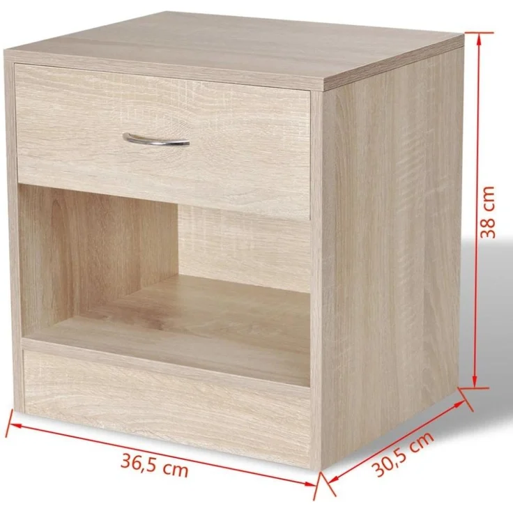 vidaXL Nachttisch 2 Stk. mit Schublade Eichenfarben 242546 – Bild 6