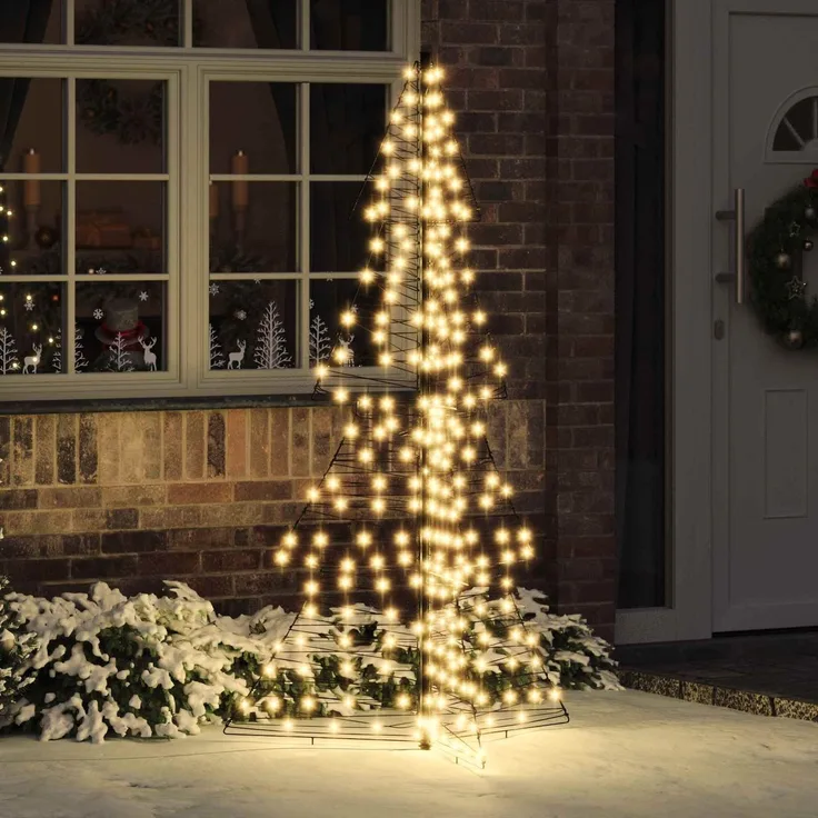 vidaXL Weihnachtsbaum Warmes Weiß 180 cm Rattan 240 LEDs 42019222