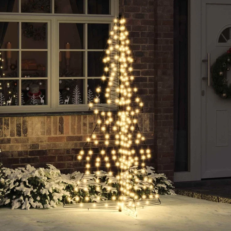 vidaXL Weihnachtsbaum Warmes Weiß 180 cm Rattan 240 LEDs 42019222 – Bild 1