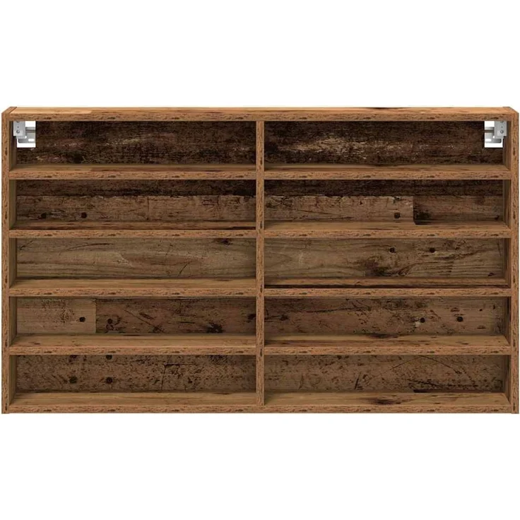 vidaXL Vitrine mit Regal Altholz 100 x 15 x 58 cm Holzwerkstoff 873904 – Bild 4