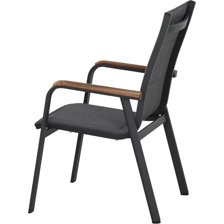 Siena Garden Tesoro Stapelsessel - Teak & Aluminiumgestell, matt anthrazit (N40078) – Bild 9