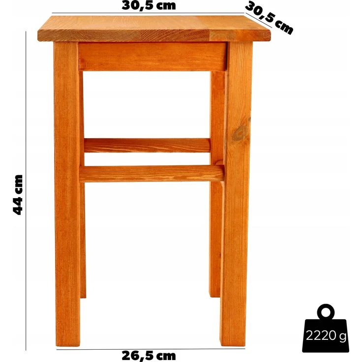 KADAX Küchenhocker aus Holz, Stuhl 43,5 cm, massive Erle – Bild 3