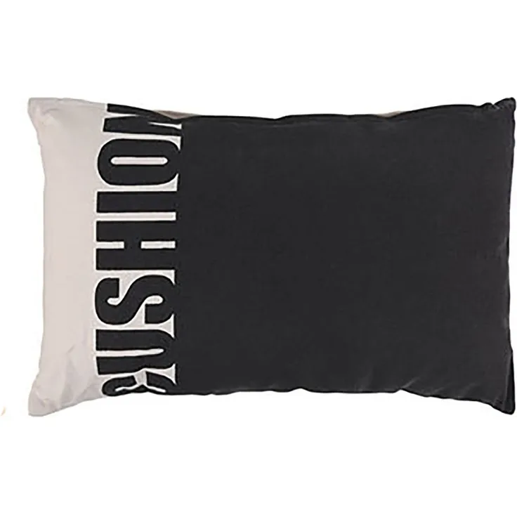 Dekokissen mit Aufdruck 35x55cm Zierkissen in 4 Farben Kuschelkissen Couchkissen schwarz