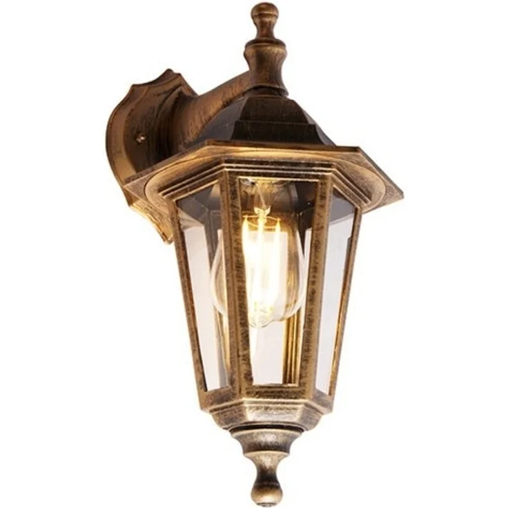 Qazqa Außen-Wandleuchte New haven, ohne Leuchtmittel, E27, Gold/Messing, Klassisch / Antik, Kunststoff, 1-flammig – Bild 4