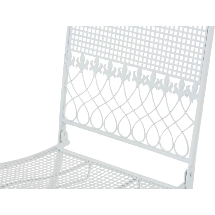 2er Set Gartenstühle DALLAS - Metall Weiß 41x50x91 cm | Gartenstuhl Klappbar Klappstühle Metall Terrassenstuhl Antik Verzierung Stühle Garten Balkon – Bild 7