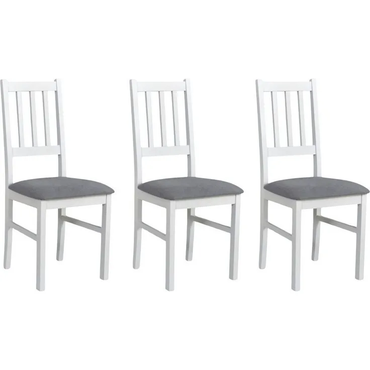 MOEBLO Stuhl BESO 04 (Polsterstühle, Holzstühle, Esszimmerstühle, Polsterstuhl aus Buchenholz für Esszimmer, Holzstuhl mit gepolstertem Sitz, 3 St), (BxHxT): 43 x 90 x 40 cm