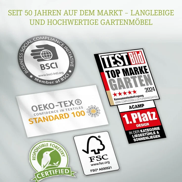 acamp Gartenmöbel-Schutzhülle Abdeckung für Gartentische bis Ø 125 cm, Höhe 80 cm (Schutzhülle für Gartenmöbel), Plane, Abdeckung, Möbelschutz, Regenschutz – Bild 6